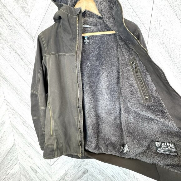 KUHL The Law Fleece Lined Hoody Jacket Mens Small Dark Brown Espresso Outdoor - Picture 9 of 9